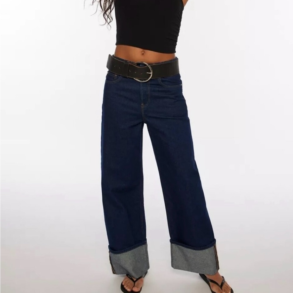 BDG Thea Dark Rinse Cuffed Wide Leg Denim Jeans 27.